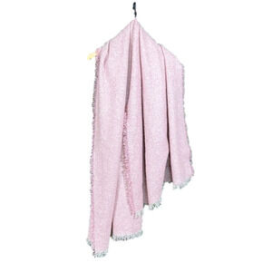 🦩422. Pale Pink Cream Blanket Scarf - Indigo